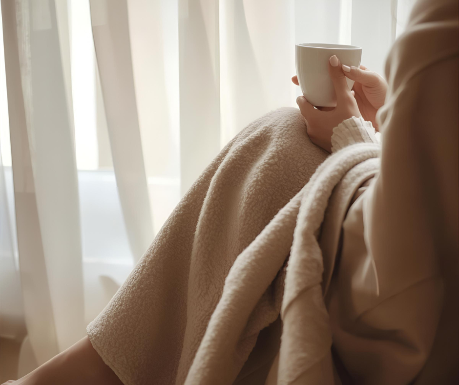 slow morning routine peaceful morning tea and blanket